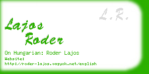 lajos roder business card